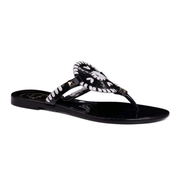 Jack Rogers Shoes - Jack Rogers Black White Georgica Jelly Sandals Size 5